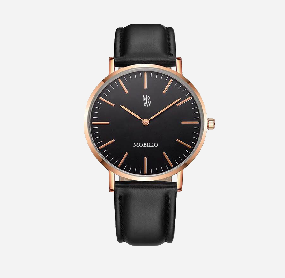 Classico Rose Gold & Black - The Mobilio Watch Company